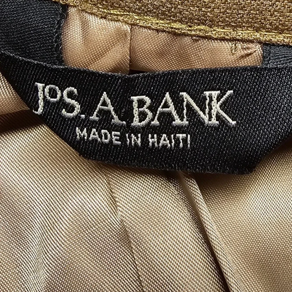 Jos. A. Bank Blazer Jacket Mens 44S Brown Lined Tailored Fit Single Breasted